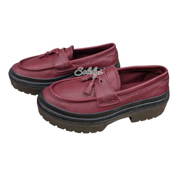 Converse All Star Lugged Heel Leather Loafer Deep Bordeaux Burgundy Red Womens 9 - Picture 4 of 9